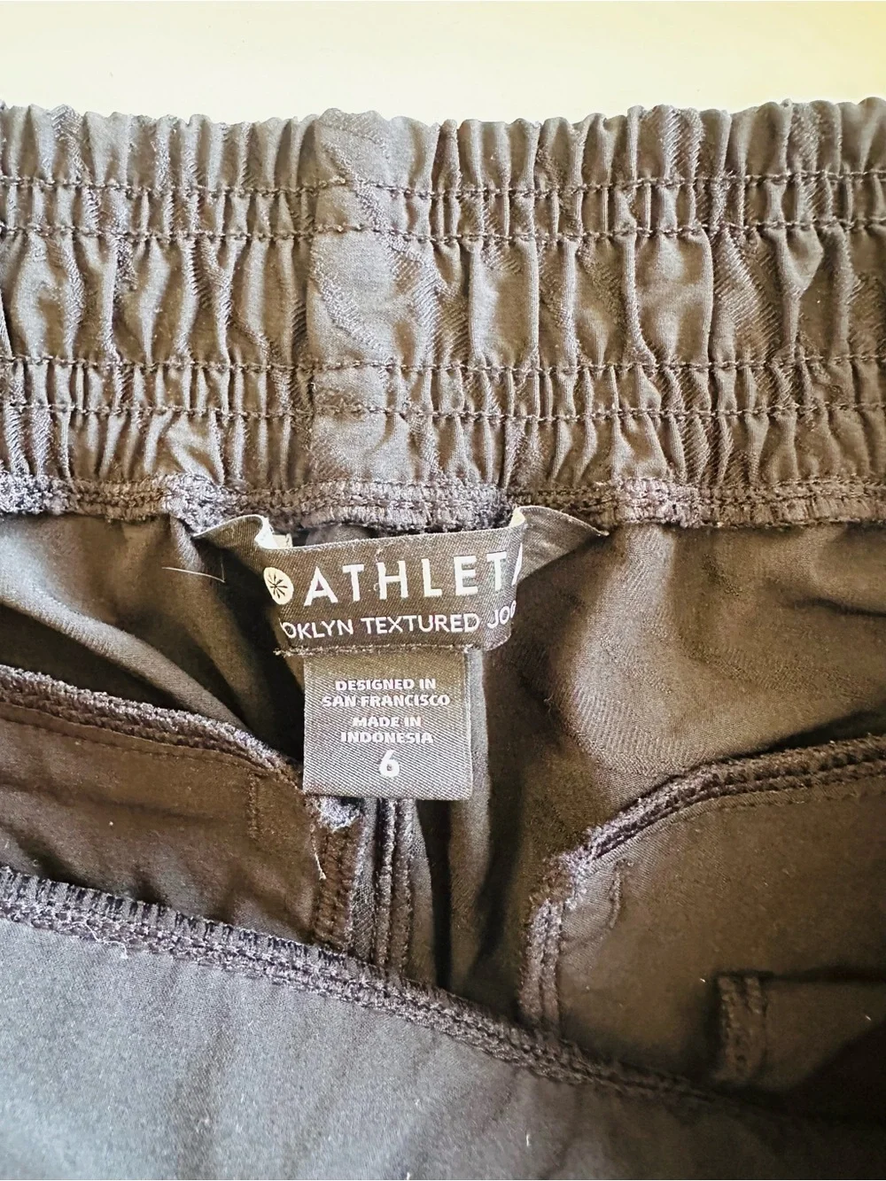 Athleta Broklyn Textured Black High-Rise Jogger Pants